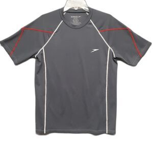 Speedo Shirt Men's Gray Red Casual Active Outdoors Beach UV Size S